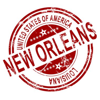 Kırmızı New Orleans beyaz arka plan, 3d render ile