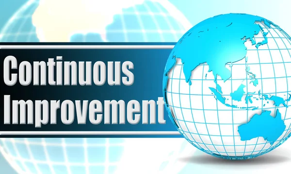 Continuous Improvement Sphere Globe Rendering — Stock Photo, Image