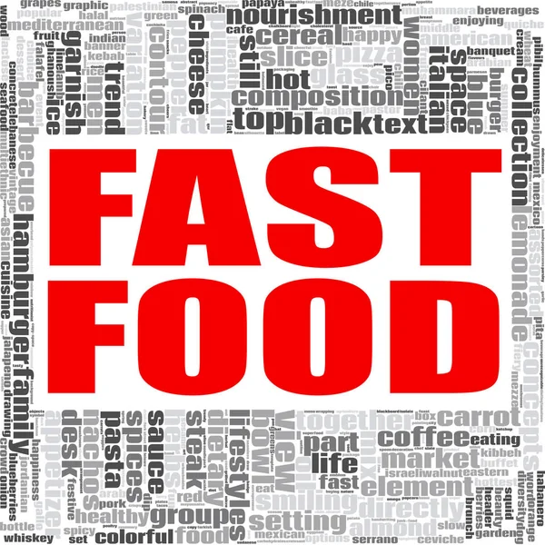 Fast Food Word Cloud Concept White Background Rendering — Stock Photo, Image