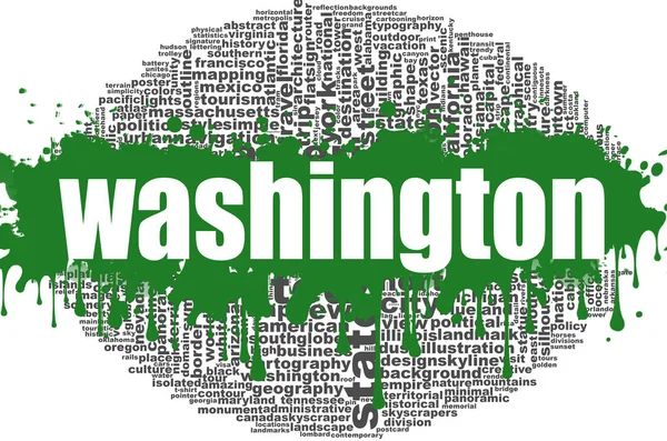 Washington Word Cloud Design Kreative Illustration Von Ideenwörterbuchstaben Typografie Darstellung — Stockfoto