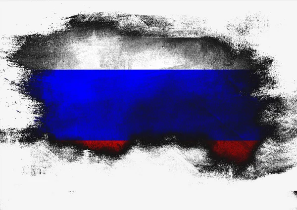 Russia Flag Painted Brush White Background Rendering — Stock Photo, Image