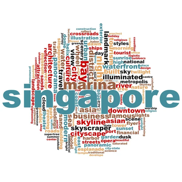 Singapore word cloud. Creative illustration of idea word lettering typography . 3D rendering.