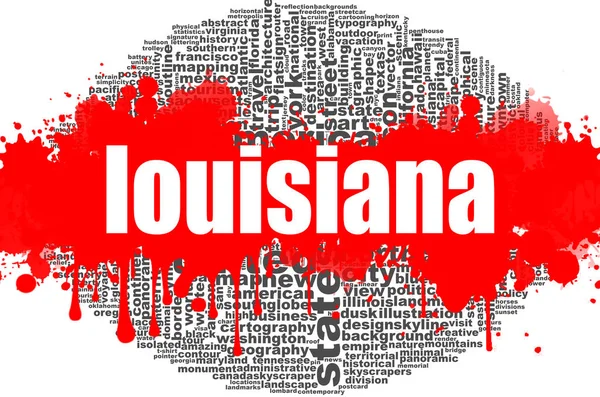 Луизианское Облако Creative Illustration Idea Word Lettering Typography Рендеринг — стоковое фото