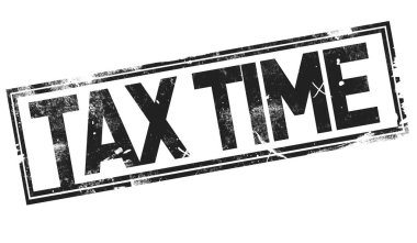 Vergi zaman word siyah çerçeve, 3d render ile