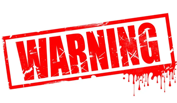 Warning Red Ink Stamp Vintage Stamp Rendering — Stock Photo, Image