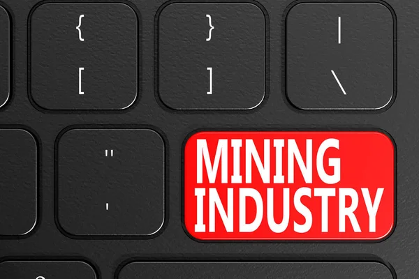 Indústria Mineração Teclado Preto Renderização — Fotografia de Stock