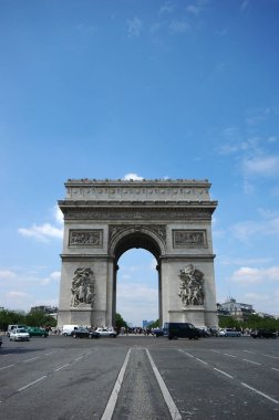 Paris, Fransa-Temmuz 23, 2018: Arc de triomphe Paris, en ünlü anıtlarından. Anıt 1806 yılında Paris Jean Chalgrin tarafından tasarlanmıştır