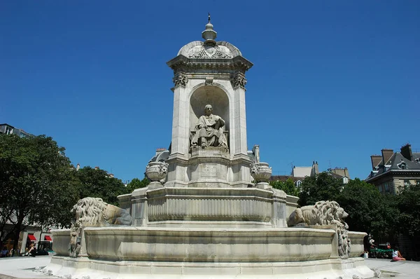 Paris Frankreich Juli 2018 Der Brunnen Saint Sulpice Oder Brunnen — Stockfoto