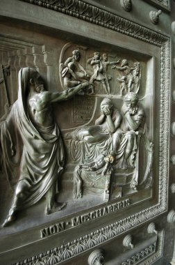 Paris, Fransa - 11 Temmuz 2018: İç, kilise de la Madeleine, Paris. Madeleine Kilisesi mevcut haliyle Napolyon ordusunun zafere bir tapınak olarak tasarlanmıştır