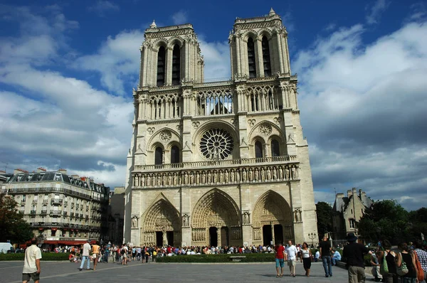 Paris France Jul 2018 Famous Notre Dame Cathedral Gothic Catholic — Stock Photo, Image