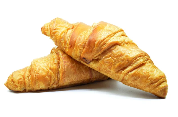 Friss Croissant Izolált Fehér Alapon — Stock Fotó