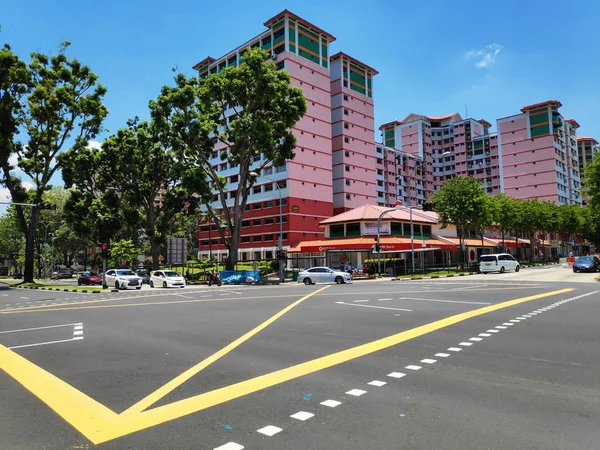 Singapur Sep 2018 Vivienda Residencial Singapur Con Bloques Apartamentos Contra —  Fotos de Stock