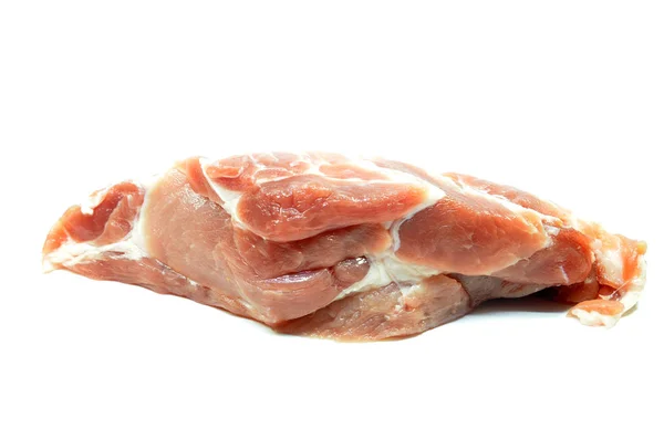 Gesneden Rauwe Varkensvlees Witte Achtergrond — Stockfoto