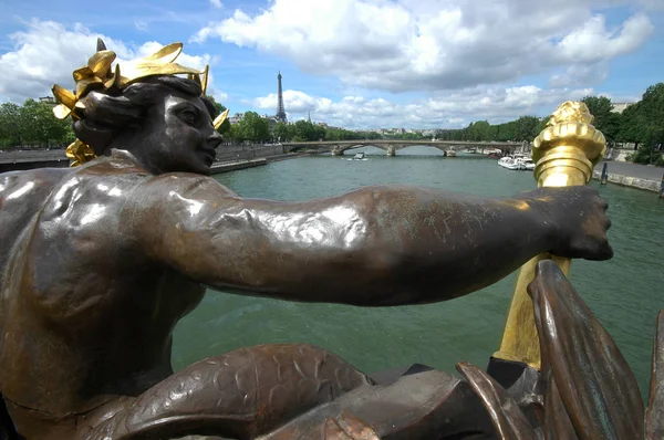 Paris France Jul 2018 Pont Alexandre Iii Orné Lampes Sculptures — Photo