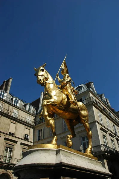 Paris France Jul 2018 Statue Dorée Jeanne Arc Cheval Paris — Photo