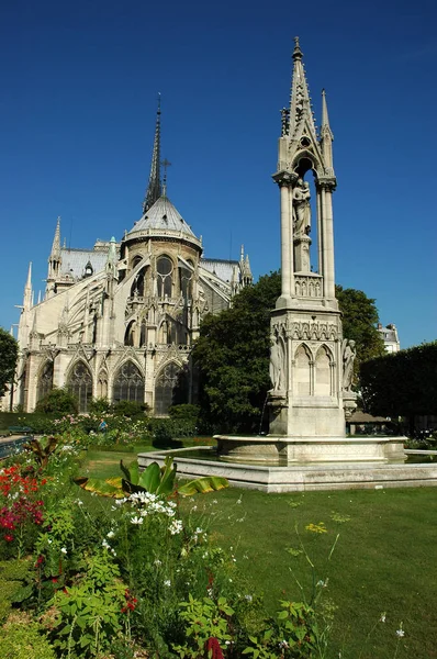 Paříž Francie Červenec 2018 Pohled Slavné Katedrály Notre Dame Paris — Stock fotografie