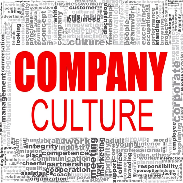 Company Culture Word Cloud Creative Illustration Idea Word Lettering Typography — Stock Photo, Image