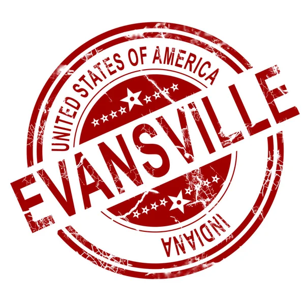 Evansville Czerwone Białym Tłem Renderowania — Zdjęcie stockowe