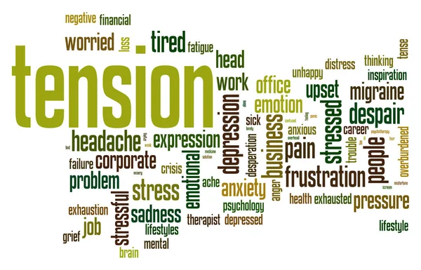 Tension Word Cloud White Background Rendering — Stock Photo, Image