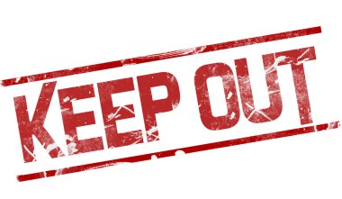 Kırmızı çizgi, 3d render arasında kelime dışarı tutmak