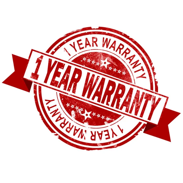 Year Warranty Red Vintage Stamp Rendering — Stock Photo, Image