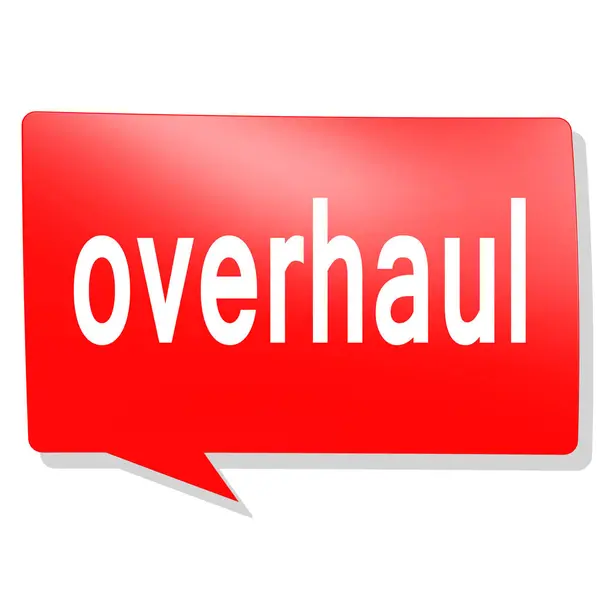 Overhaul Word Red Speech Bubble Rendering — Stock Photo, Image