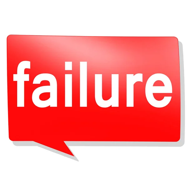 Failure Word Red Speech Bubble Rendering — Stock Photo, Image