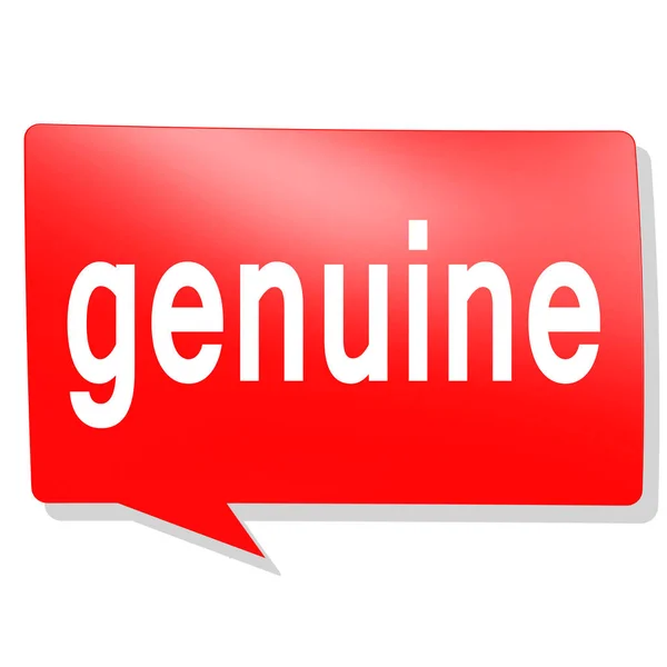Genuine Word Red Speech Bubble Rendering — Stock Photo, Image