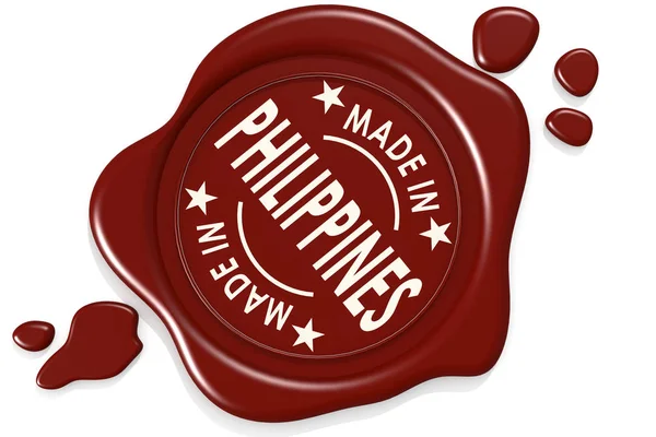 Label Seal Made Philippines Isolated White Background Rendering — Stock Photo, Image