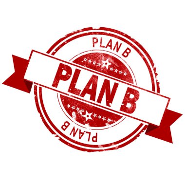 Plan b kırmızı vintage damga, 3d render