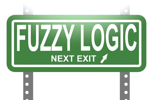 Fuzzy Logic Woord Met Groene Teken Boord Geïsoleerd Rendering — Stockfoto