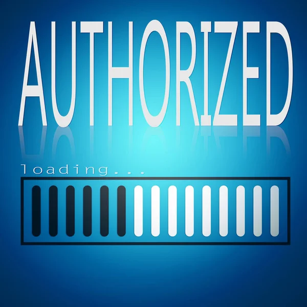 Authorized Word Blue Loading Bar Rendering — Stock Photo, Image