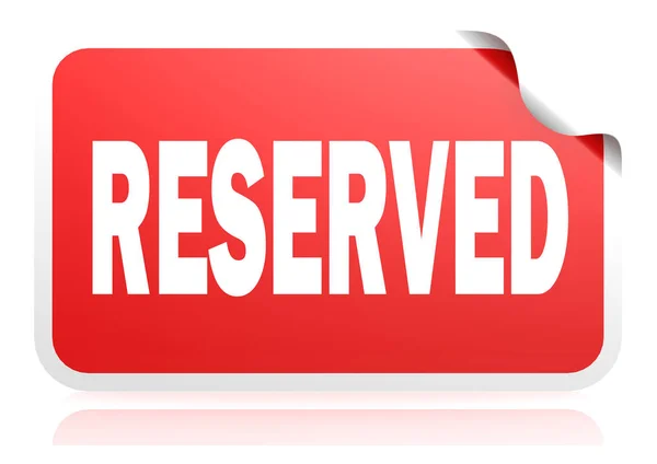 Reserved Red Square Banner Rendering — Stock Photo, Image