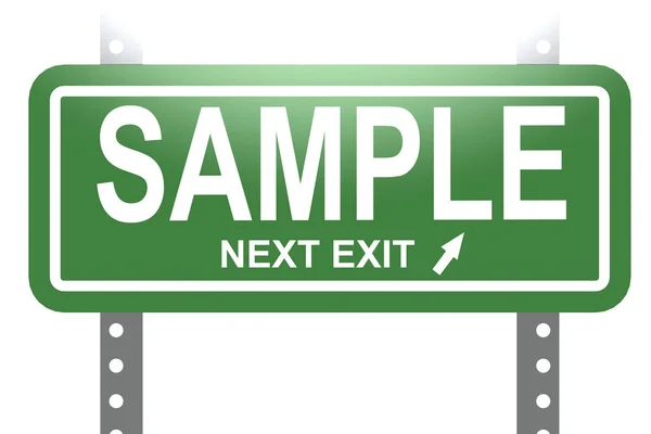 Sample Word Green Sign Board Isolated Rendering — Stock Photo, Image