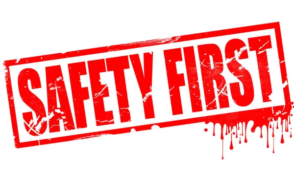 Safety First Red Ink Stamp Vintage Stamp Rendering — Stock Photo, Image