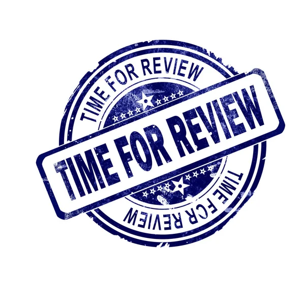 Time Review Word Blue Stamp Rendering — Stock Photo, Image