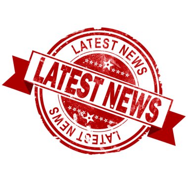 En son haberler kırmızı vintage damga, 3d render