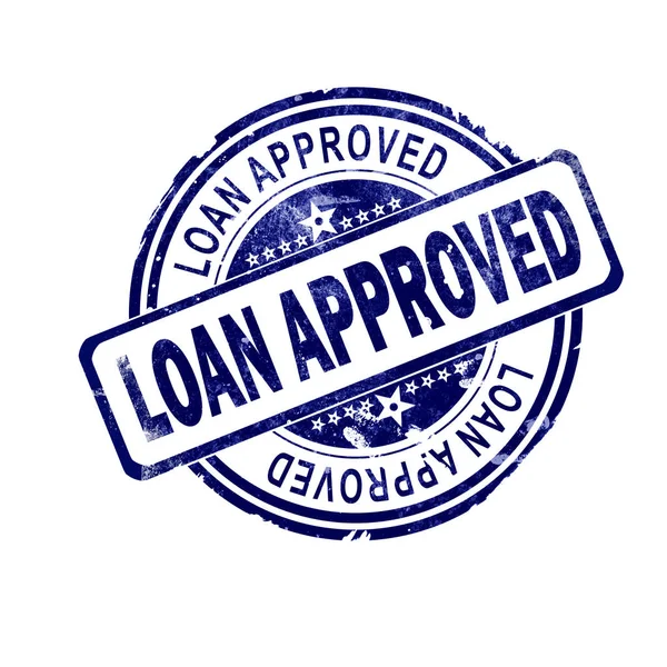 Loan Approved Word Blue Stamp Rendering — Stock Photo, Image