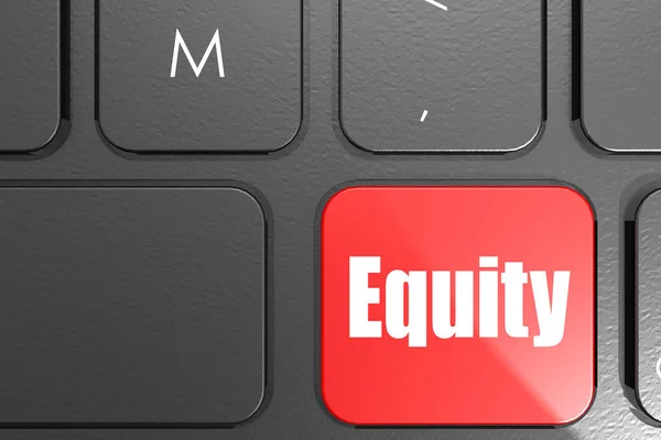 Equity Woord Vierkante Toetsenbord Knop Renderin — Stockfoto