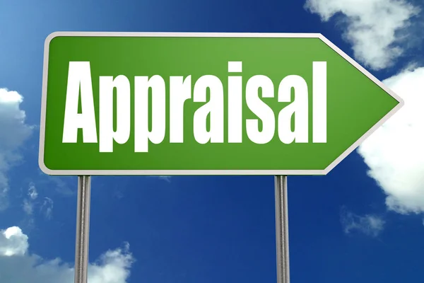 Appraisal Word Green Road Sign Rendering — Stock Photo, Image