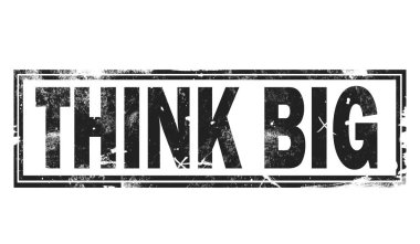 Siyah çerçeve, 3d render ile büyük kelime düşünüyorum