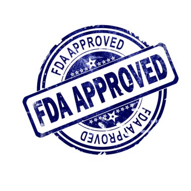 Word mavi yuvarlak damga, 3d render ile FDA onaylı