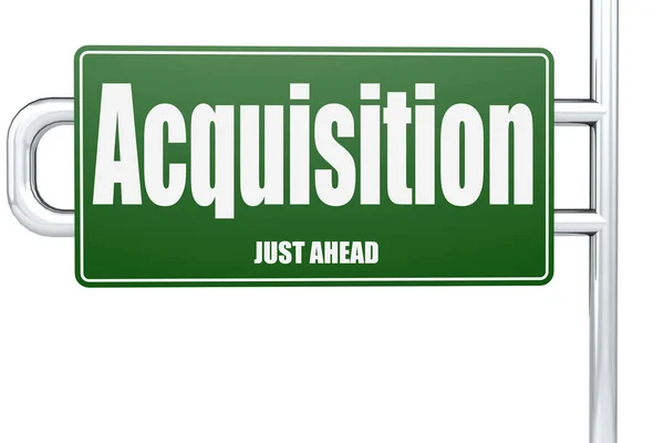 Acquisition Word Green Road Sign Rendering — Stock Photo, Image