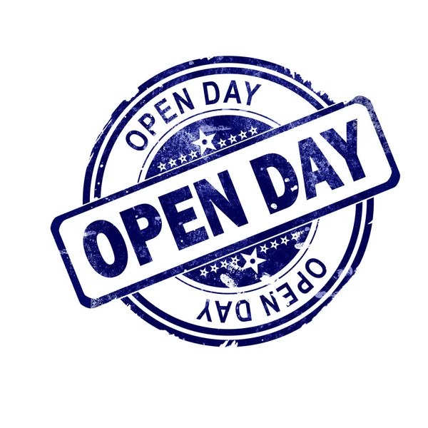 Open Day Word Blue Stamp Rendering — Stock Photo, Image