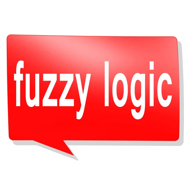 Fuzzy Logic Ordet Röda Pratbubbla Rendering — Stockfoto