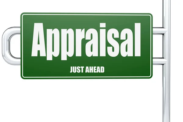 Appraisal Word Green Road Sign Rendering — Stock Photo, Image