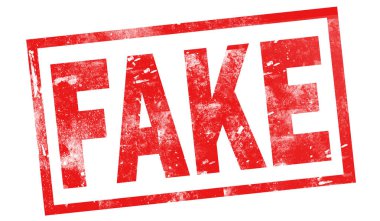 Kırmızı mürekkep damgası, 3d render sahte