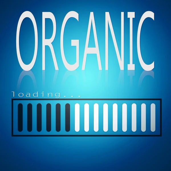 Organic Word Blue Loading Bar Rendering — Stock Photo, Image