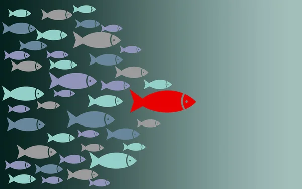 Führungsfischgrafik Auf Blauem Hintergrund Rendering — Stockfoto