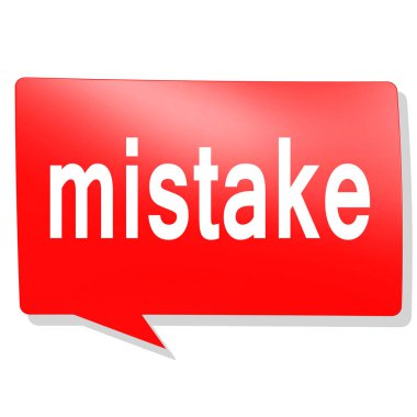 Kırmızı konuşma balonu, 3d render hata söz